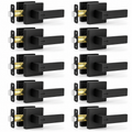 10-Pack Matte Black Privacy Door Levers, Keyless Handles for Bedroom and Bathroom