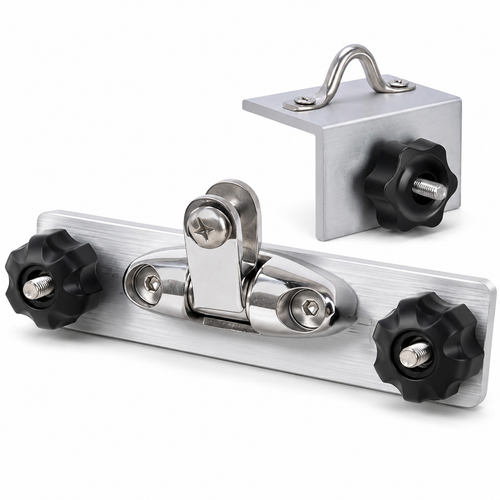 Bimini Top Mount for Versatrack, Aluminum Track Bracket with 316 Stainless Steel Hinge
