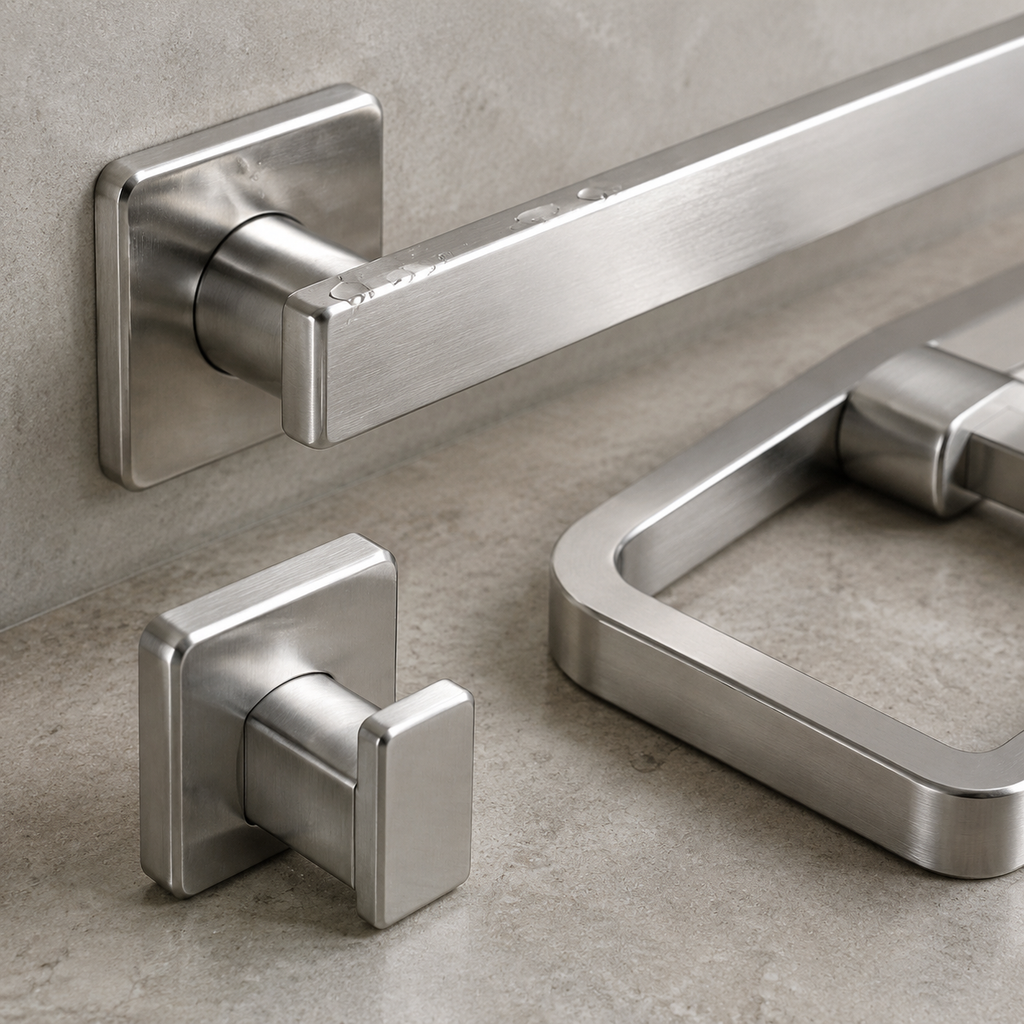 25-Piece Polished Silver Bathroom Hardware Set, 23.6-Inch Towel Bars