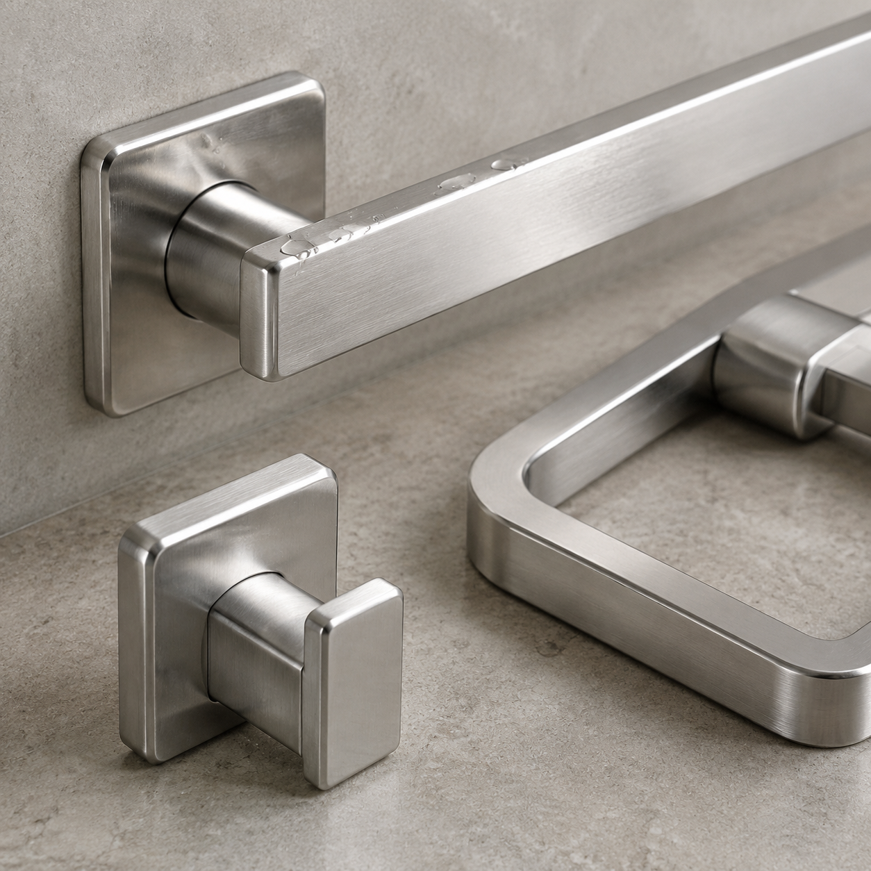 25-Piece Polished Silver Bathroom Hardware Set, 23.6-Inch Towel Bars