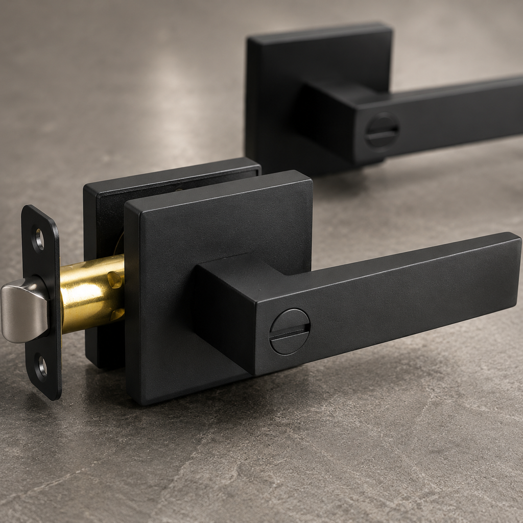 10-Pack Matte Black Privacy Door Levers, Keyless Handles for Bedroom and Bathroom