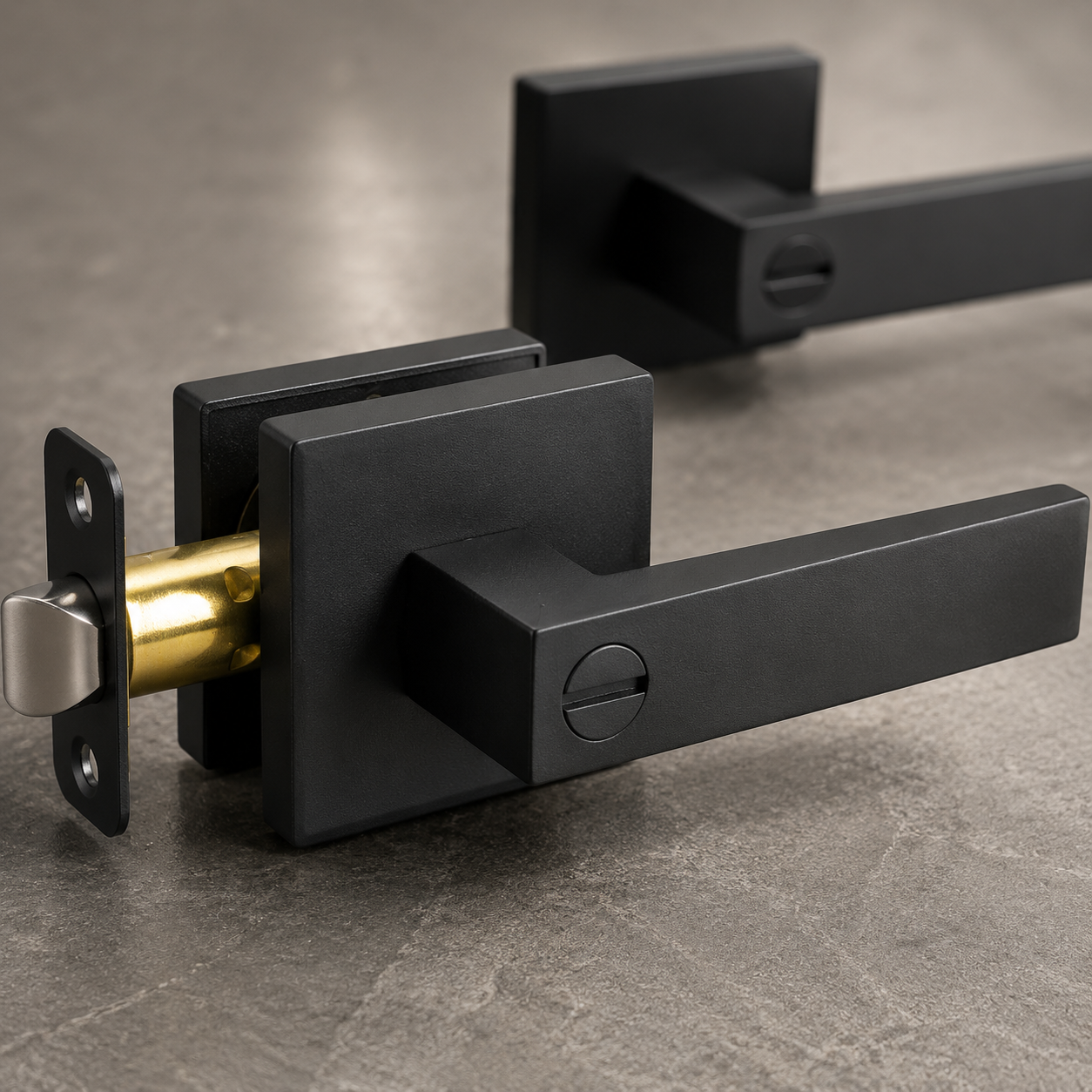 10-Pack Matte Black Privacy Door Levers, Keyless Handles for Bedroom and Bathroom