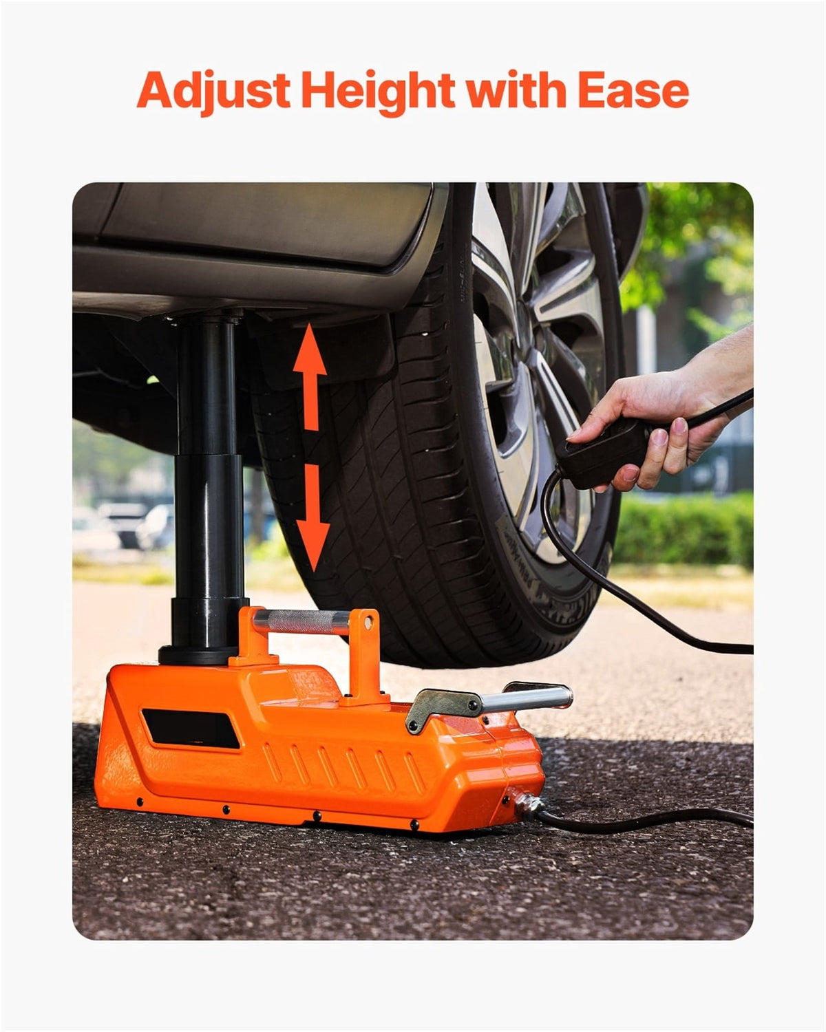 Electric Car Jack 15T Adjustable Electric Scissor Jack 12V Dual-Powered Tire Changer With LED Light For Sedan, SUV, Truck ,Easy to Operate