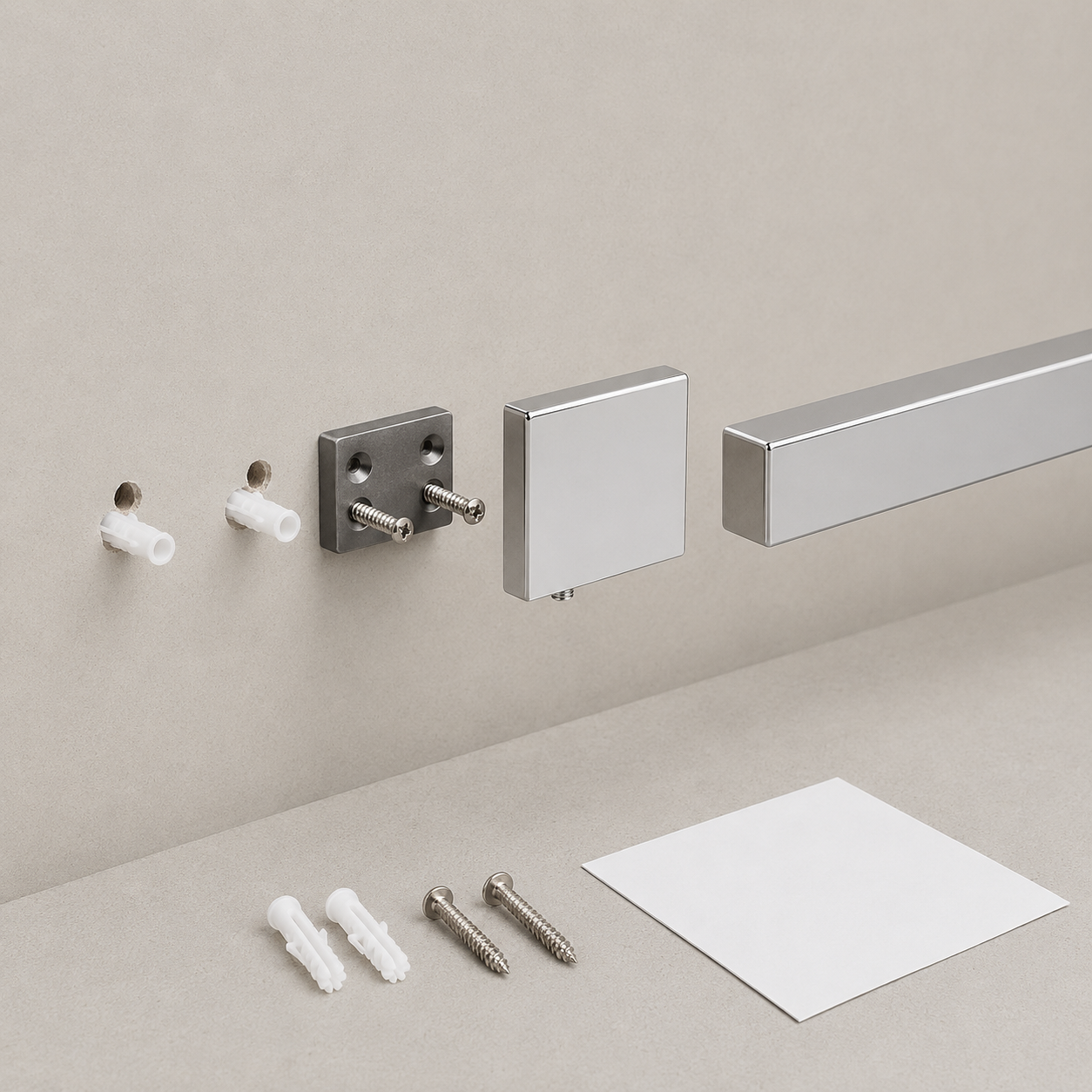 25-Piece Polished Silver Bathroom Hardware Set, 23.6-Inch Towel Bars