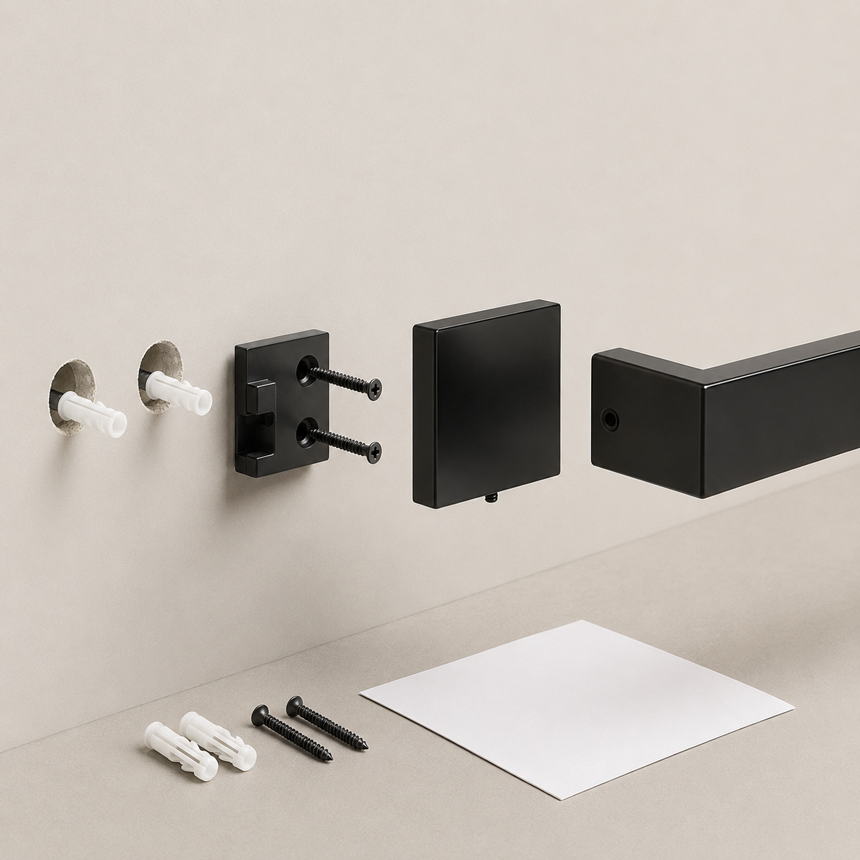 35-Piece Polished Black Bathroom Hardware Set with 23.6-Inch Towel Bars