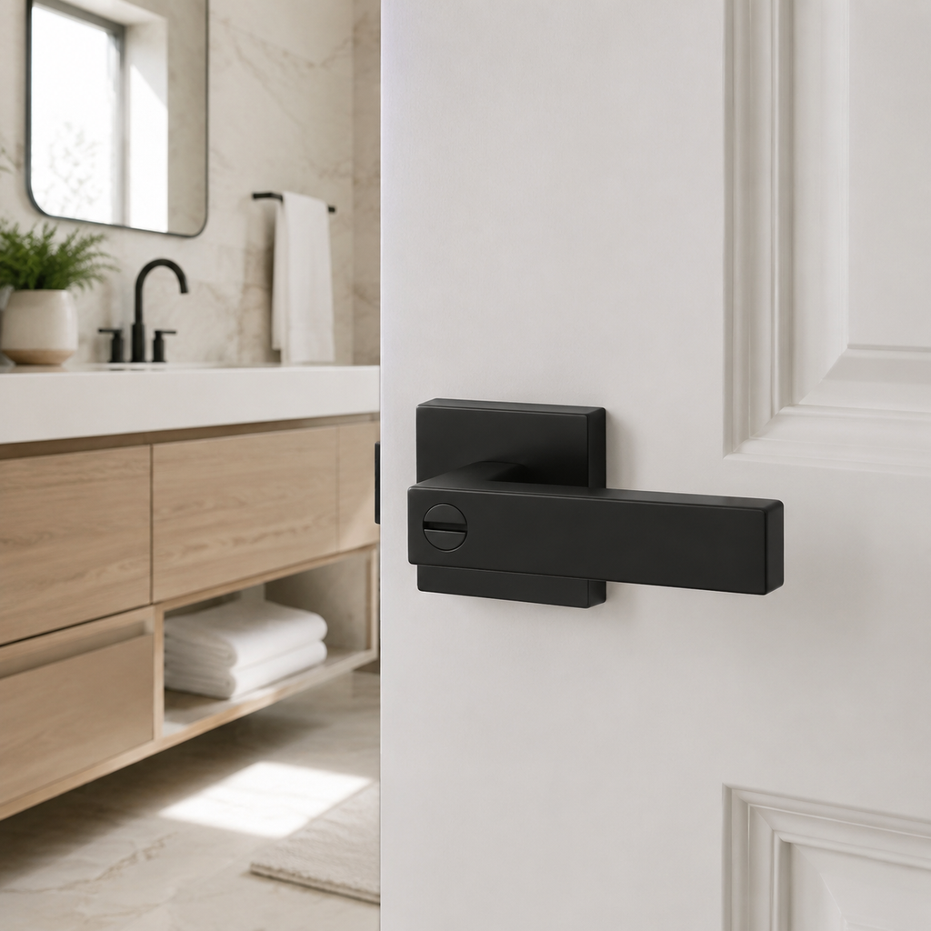 10-Pack Matte Black Privacy Door Levers, Keyless Handles for Bedroom and Bathroom