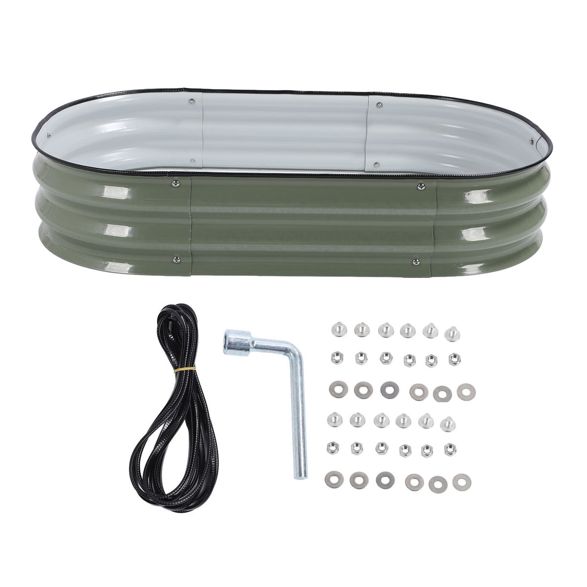 Oval Stainless Steel Raised Garden Bed Kit for Outdoor Vegetable and Flower Planting