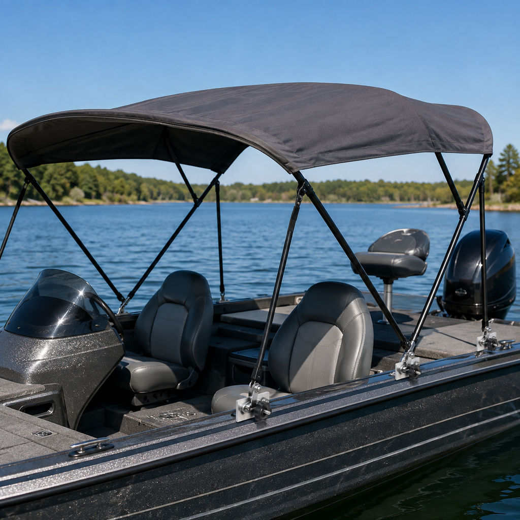 Bimini Top Mount for Versatrack, Aluminum Track Bracket with 316 Stainless Steel Hinge