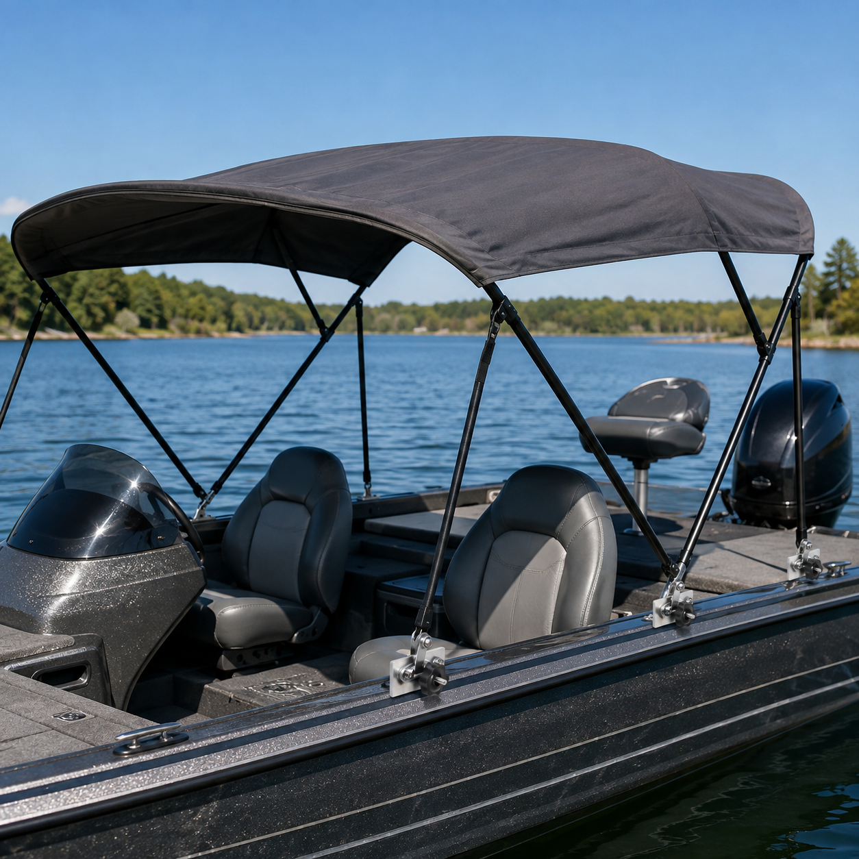 Bimini Top Mount for Versatrack, Aluminum Track Bracket with 316 Stainless Steel Hinge