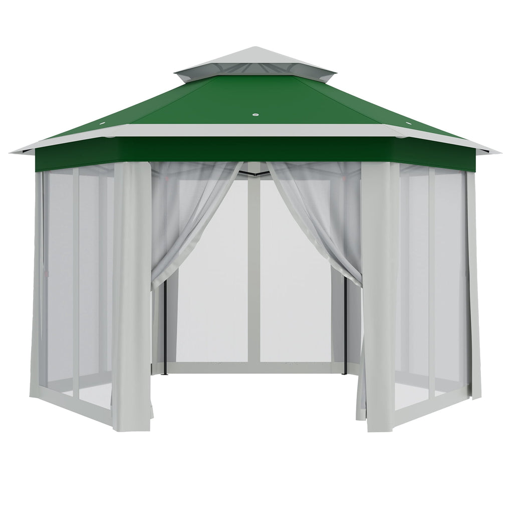 GOGRANT 13x13 Pop Up Gazebo with Mosquito Netting, Outdoor Canopy Tent with Vented Roof & Wheeled Bag for Patio Backyard Camping