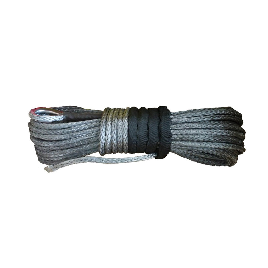 3/8" X 100' Grey Synthetic Winch Rope Uhmwpe Cable For ATV UTV SUV 4X4(Orange , Yellow , Blue , Gray) ,Durable & Safe