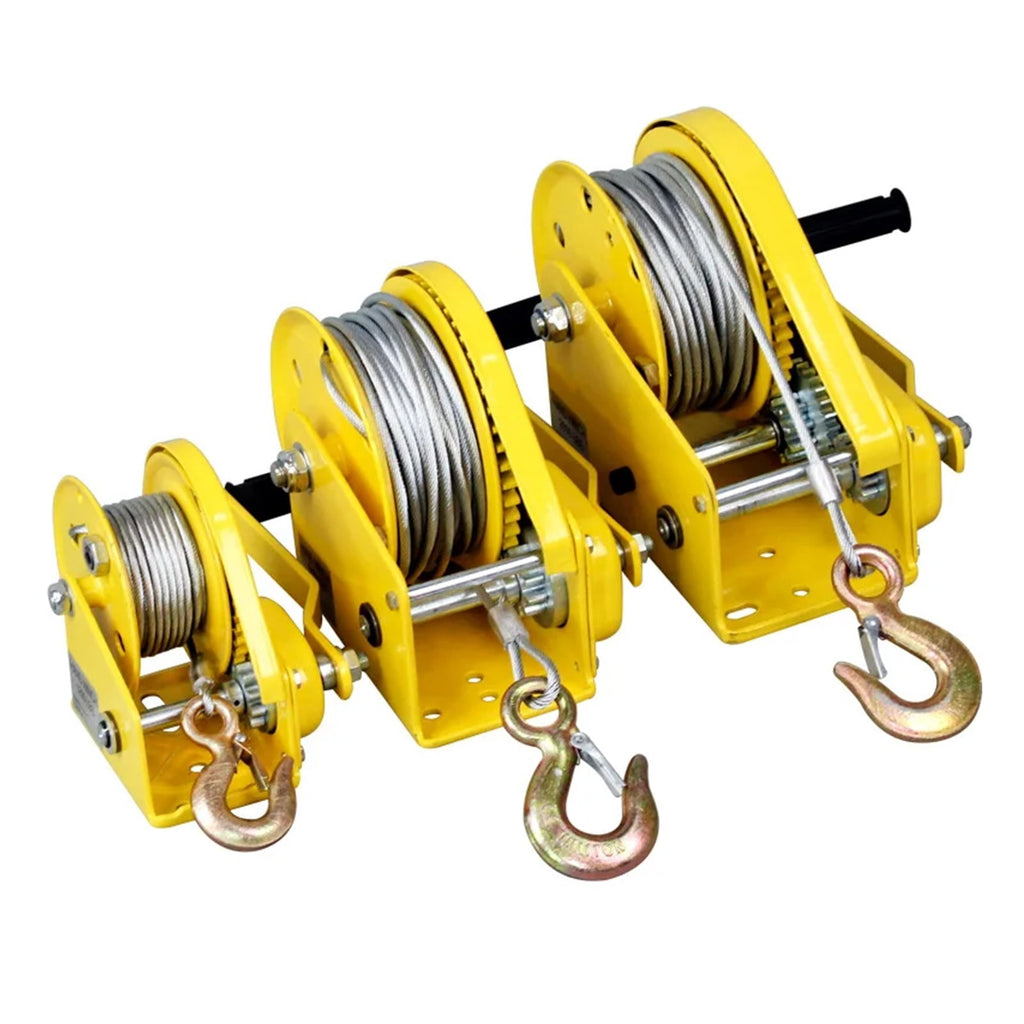 1200 Pounds 30m Wirerope Hand Operated Winch, Small Portable Winch Manual Traction Hoist Winch Crane Bidirectional Self-locking