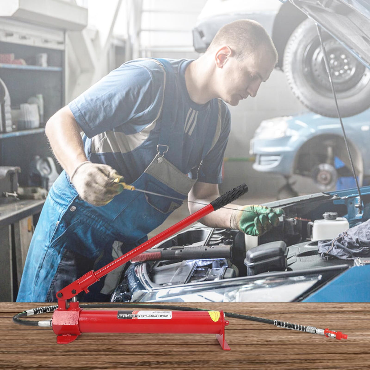 Kojooin Hydraulic Ram Auto Body and Frame Repair Kit with Components and Storage Case