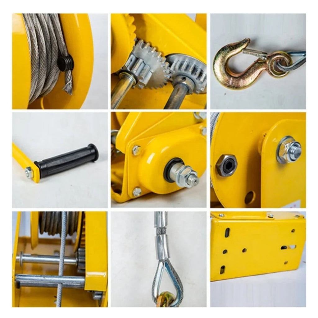 Manual Hand Crank Rope Winch For Dragging Boat ,Excellent Towing Capacity