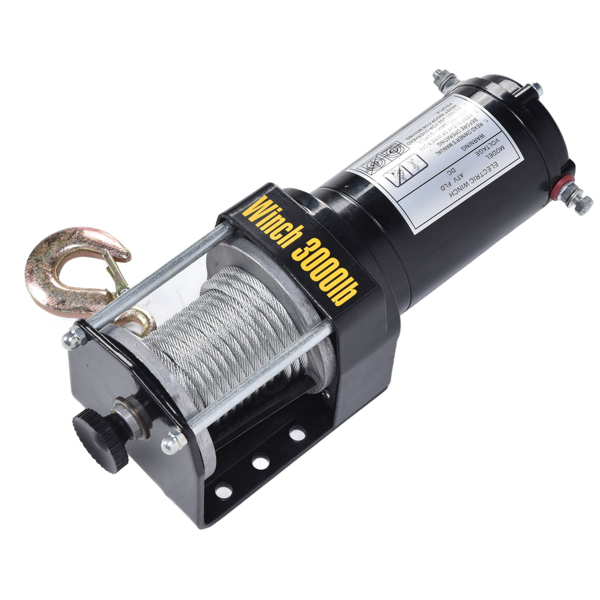 Steel Wire Rope Electric Winches, Manual Release Electric Winch 3000LBS for Truck for UTV for Recovery