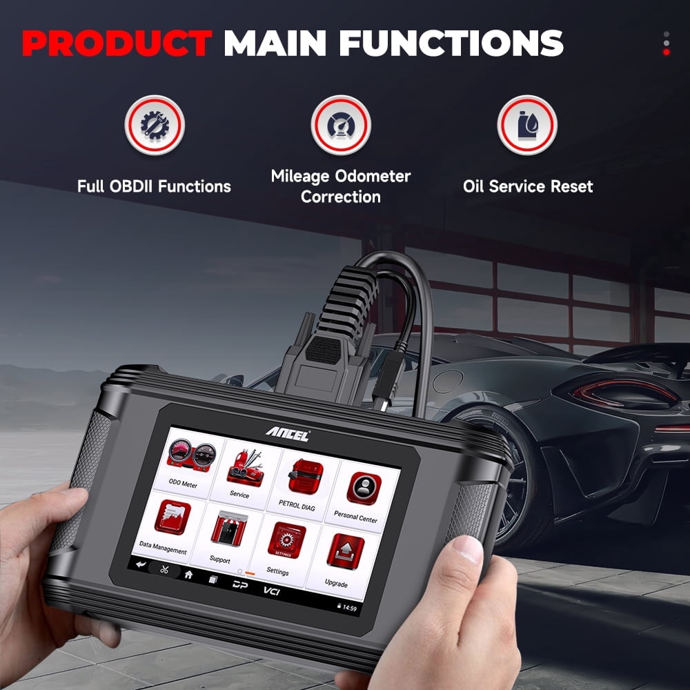 ANCEL DM500 OBD2 Scanner Diagnostic Tool Car Odometer Adjustment Calibration Tool Full OBDII Functions for Vehicles Engine Code Reader