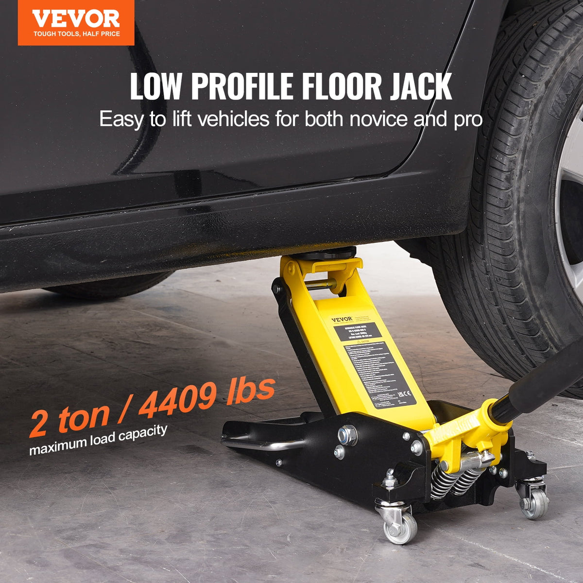 VEVOR Floor Jack 2 Ton Low Profile Floor Jack Heavy Duty Dual Piston Rapid Pump