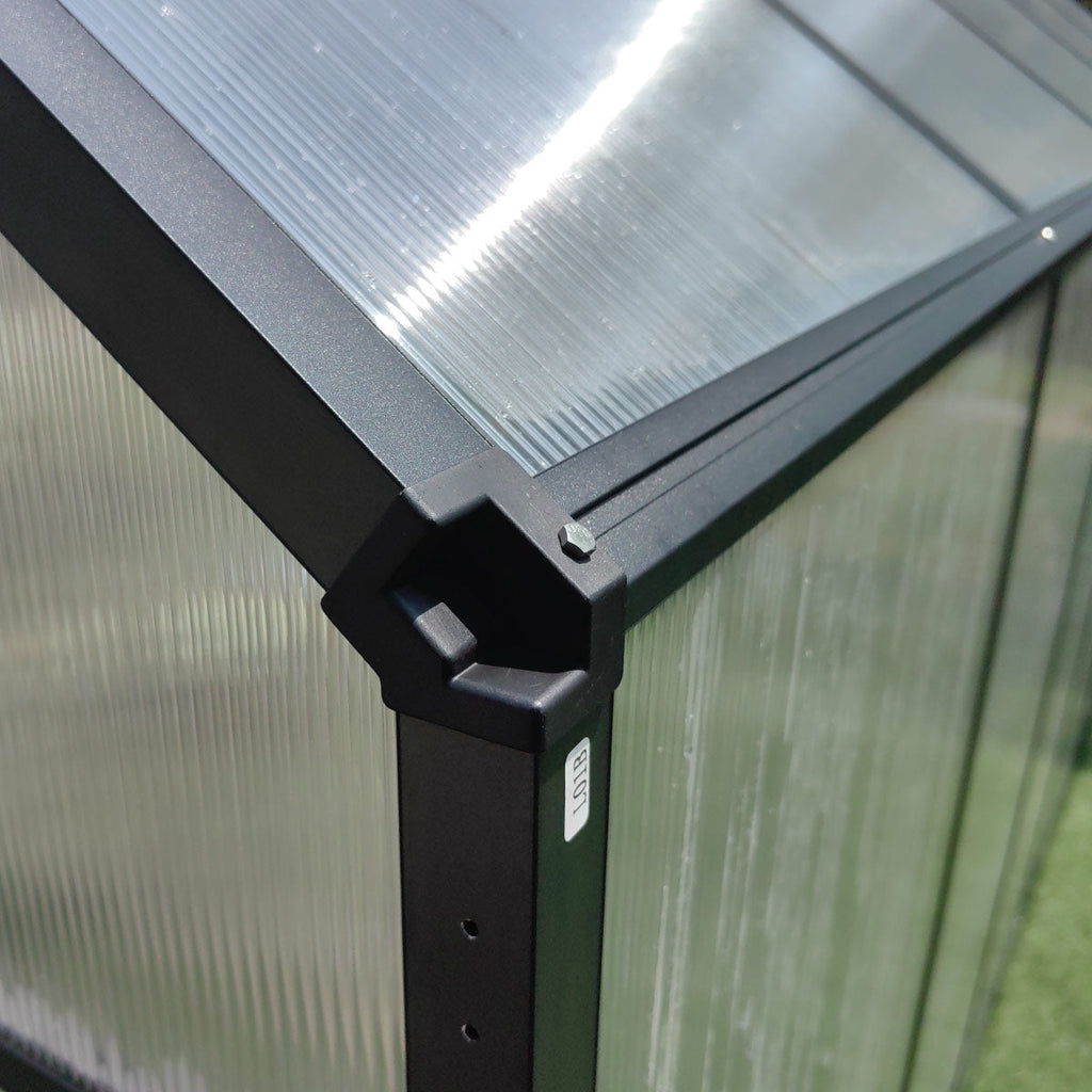 TMG Industrial 6' x 8' Greenhouse with Polycarbonate Roof and Walls, Durable Aluminum Frame, Quick Assembly, Essential Series, TMG-GHE0608