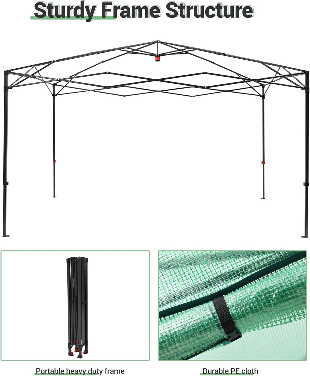 Garvee Outdoor pop up Walk-in Greenhouse 8’x 12’, for Garden Patio Backyard, Green