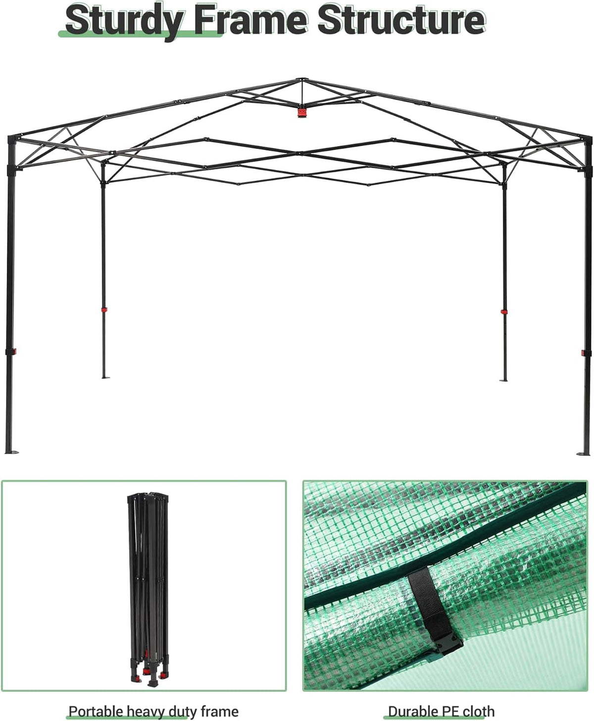 Garvee Outdoor pop up Walk-in Greenhouse 8’x 12’, for Garden Patio Backyard, Green