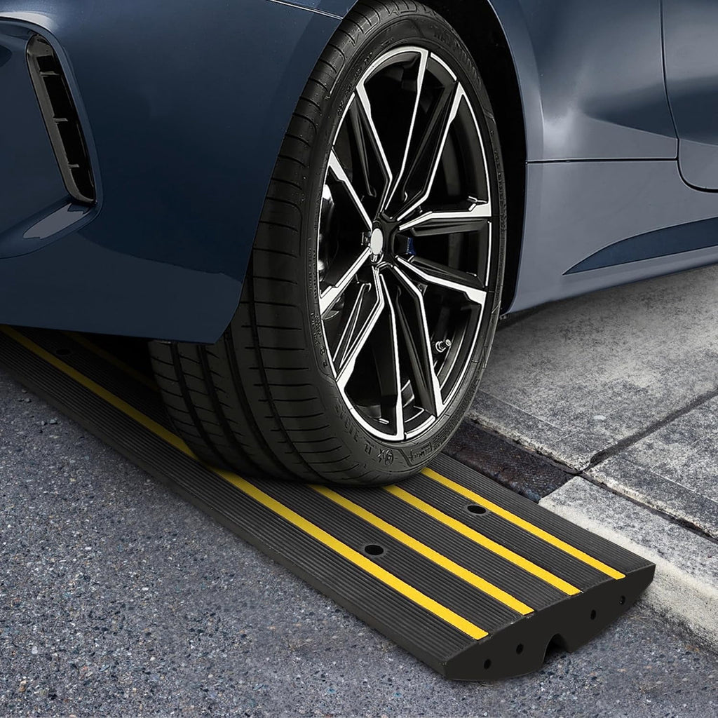QinaQin 1 PC 48Inch Rubber Curb Ramp, Heavy Duty, Yellow