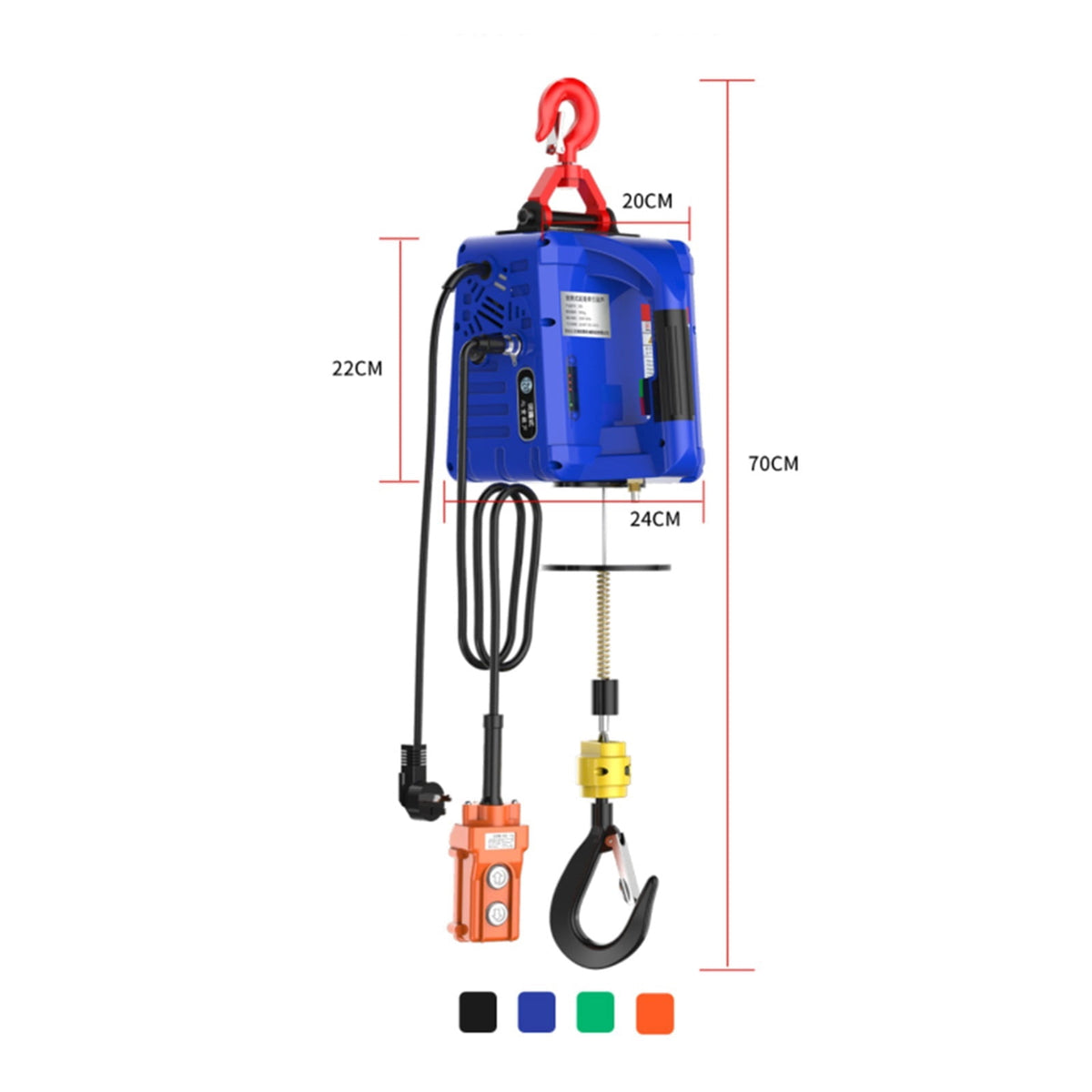 Upgrade Electric Hoist Portable Electric Hand Winch Traction Block Electric Steel Wire Rope Lifting Hoist Towing Rope