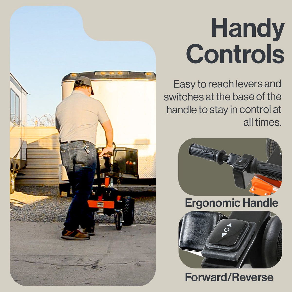 SuperHandy Electric Trailer Dolly Pro - 24V 9Ah Battery, 7500 lb Towing Capacity