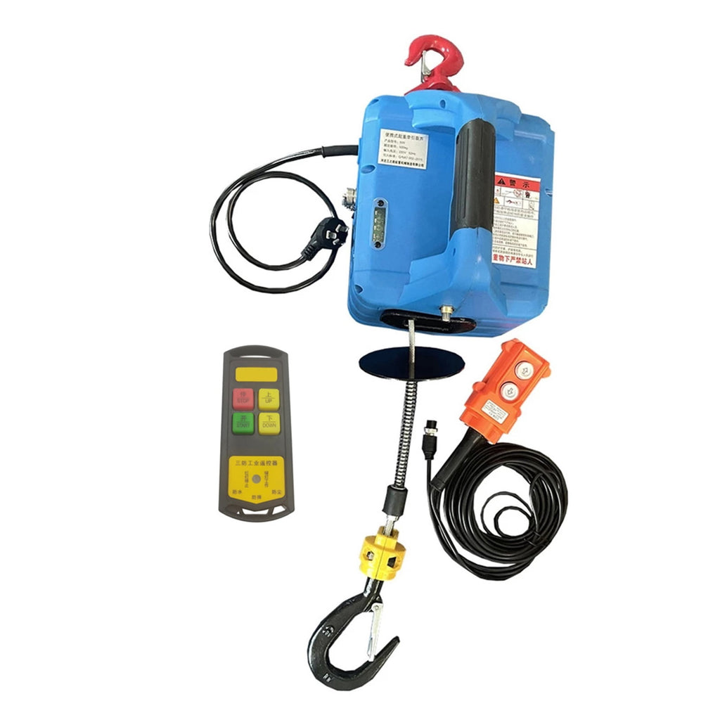 Upgrade Electric Hoist Portable Electric Hand Winch Traction Block Electric Steel Wire Rope Lifting Hoist Towing Rope