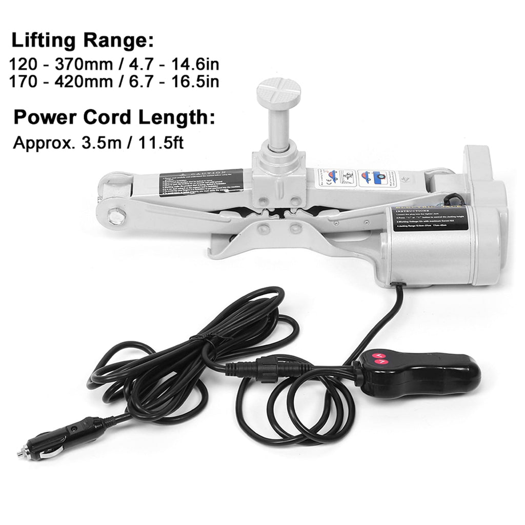 12V Electric Hydraulic Car Jack Kit with Electric Wrench, Portable Tire Replacement Tool for Sedans and SUVs