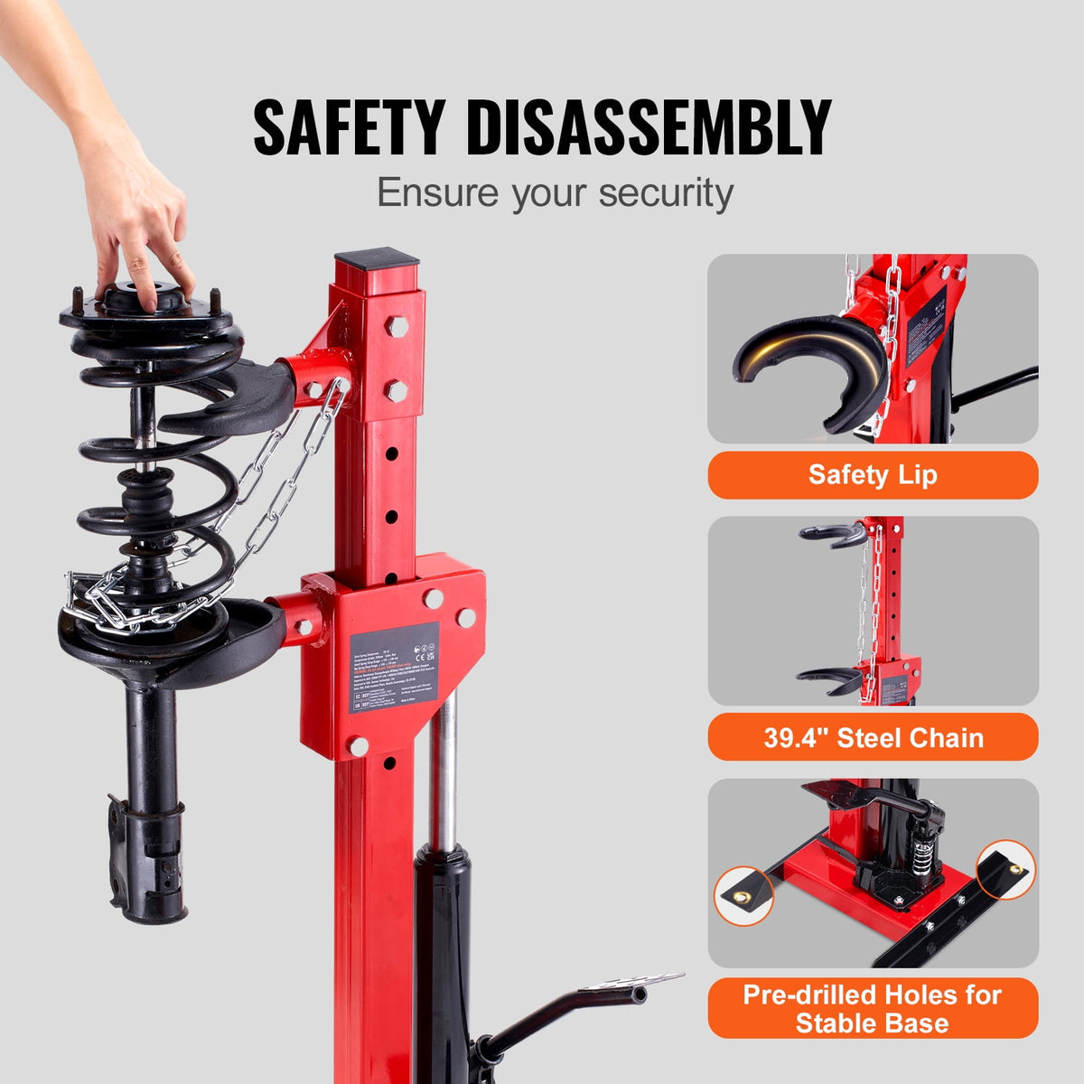 KFFKFF Hydraulic Strut Spring Compressor, 4.5-Ton Jack Capacity, 1-Ton Rated Compression Force for Coil Springs