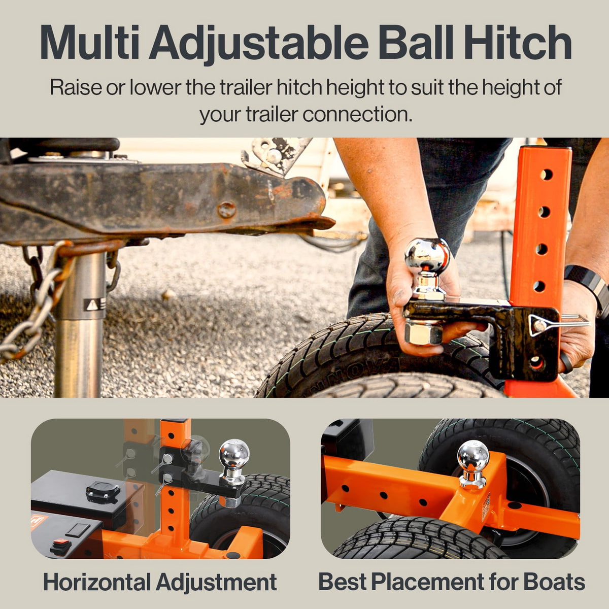 SuperHandy Electric Trailer Dolly Pro - 24V 9Ah Battery, 7500 lb Towing Capacity