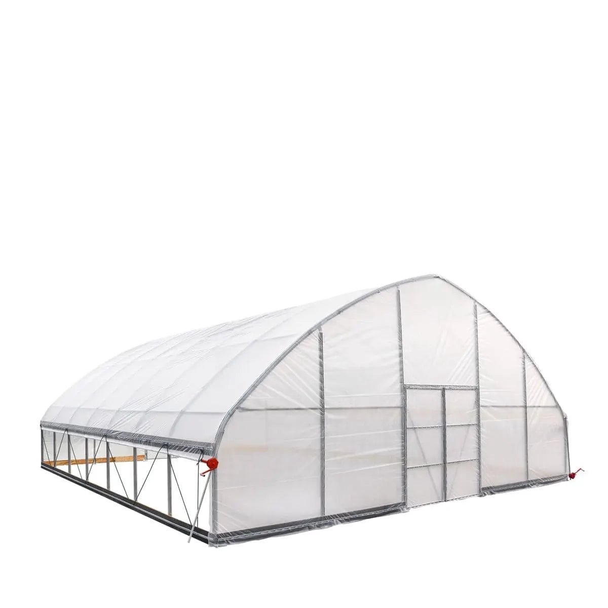 TMG Industrial Commercial Tunnel Greenhouse, 30' x 30', 6 Mil Clear Poly Covers and Roll-Up Sides, TMG-GH3030