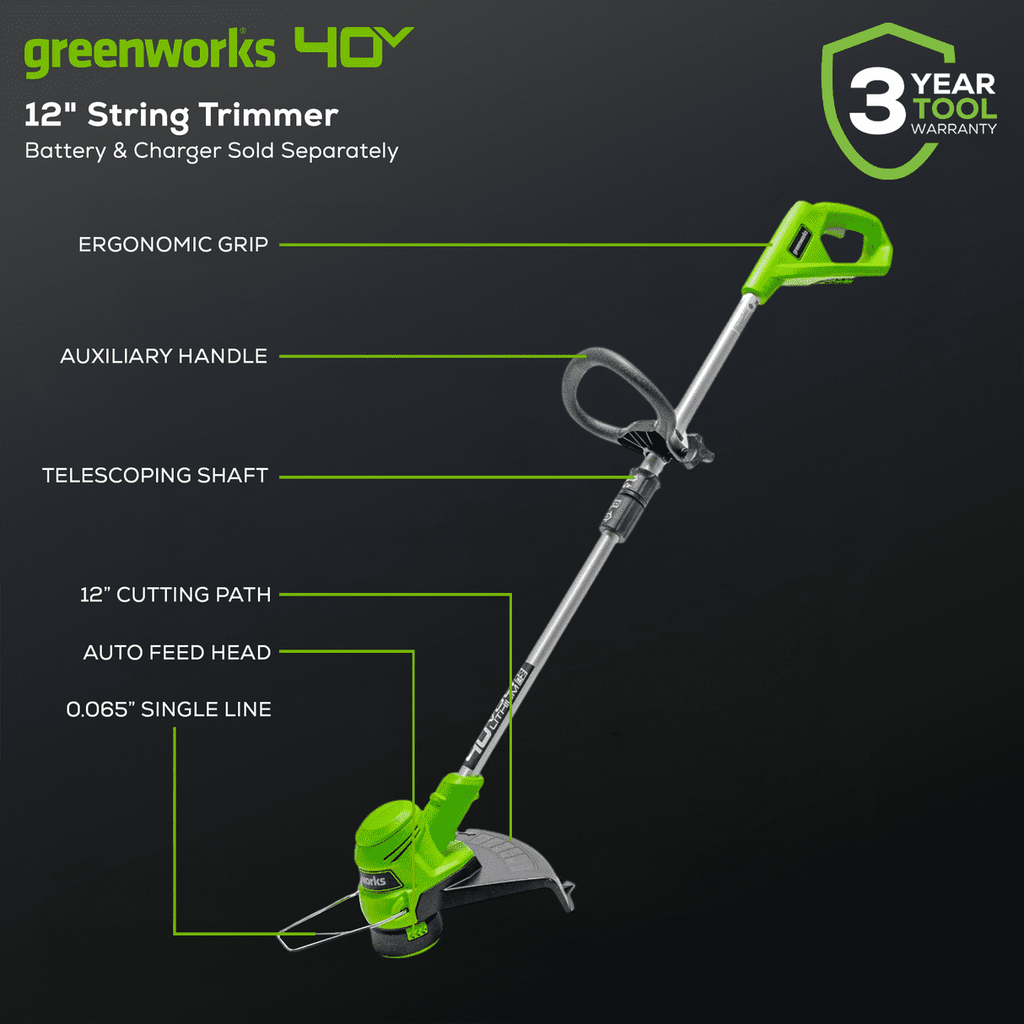 Greenworks 40V 17" Lawn Mower & 40V 12" String Trimmer Combo Kit, 4.0Ah Battery and Charger Included