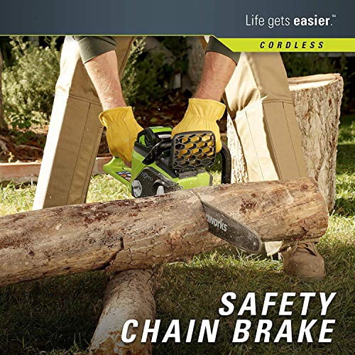 Greenworks 40V 14" Cordless Brushless Electric Chainsaw, 2.0 Ah Battery and Charger Included [75+ Compatible Tools]