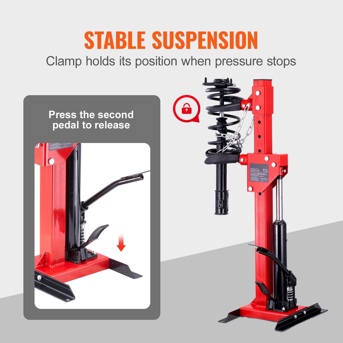 KFFKFF Hydraulic Strut Spring Compressor, 4.5-Ton Jack Capacity, 1-Ton Rated Compression Force for Coil Springs