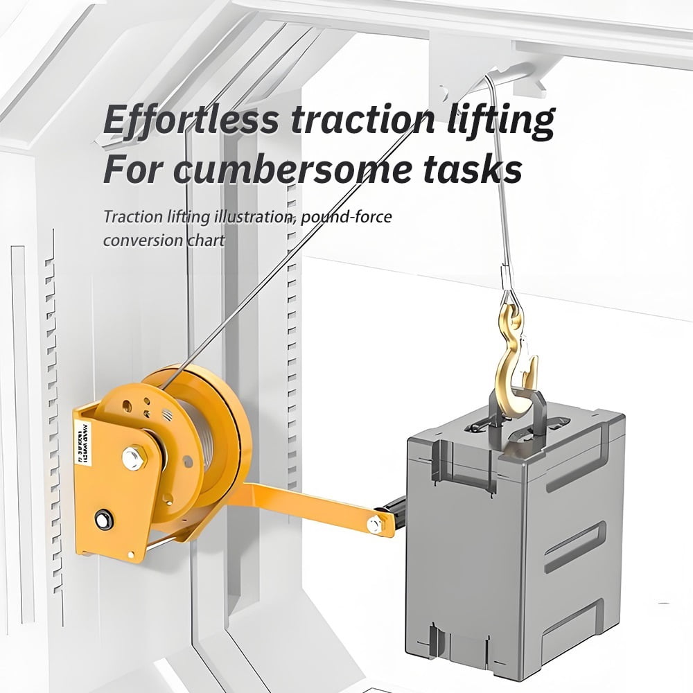 Hand-Crank Winch Self-Locking Hand Winch 1200 lbs Manual Tow Winch Small Hoist Two-Way Locking for Hassle - Free Lifting