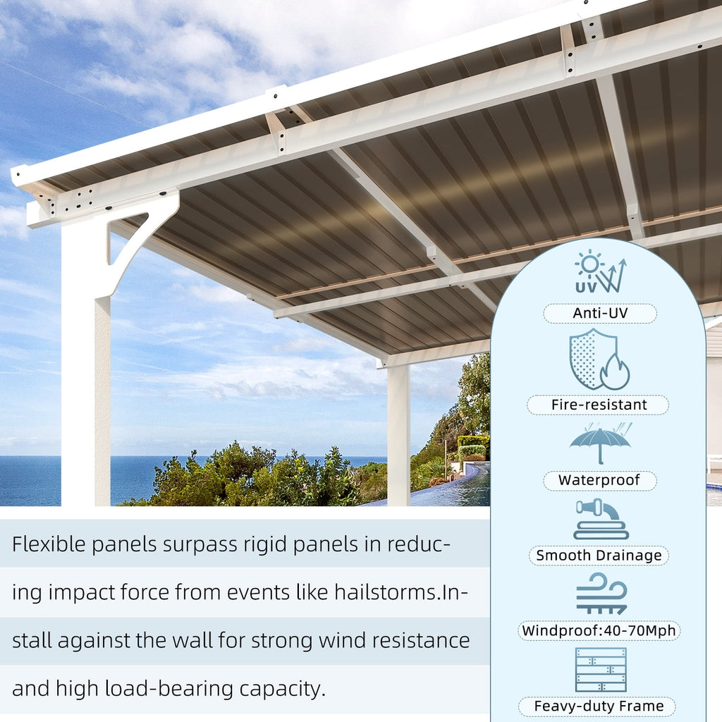 AECOJOY 10' x 16' Hardtop Gazebo Outdoor Aluminum Pergola for Garden, Patio, Backyard-White