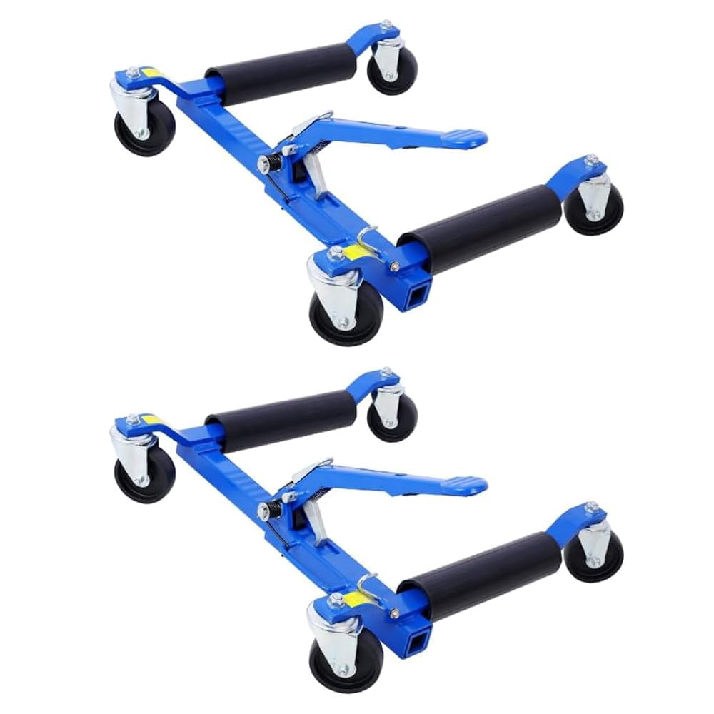 Hydraulic Wheel Dollies, Set of 4, 6000 lb Capacity, Foot Pedal Car Skates for Tire Repair and Vehicle Positioning