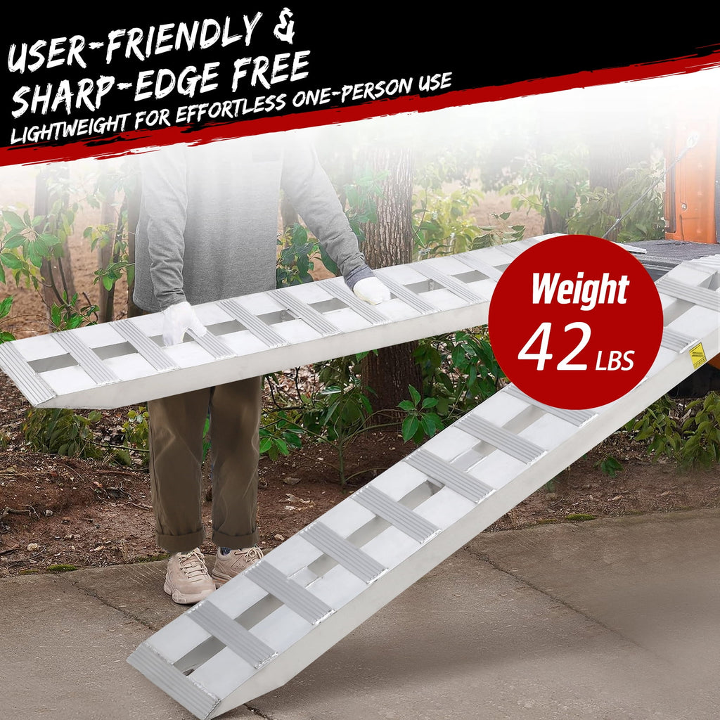 Aluminum Loading Ramps, 6000lbs Capacity for ATV, Motorcycle, Quad, Lawn Mower, Snow Blower, 72"x15", 2pcs