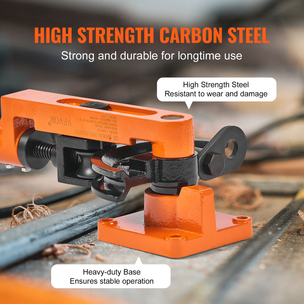 VEVOR Manual Pipe Bender, 3/8-1 Inch OD, 7 Dies, 180-Degree Bending for Copper and Aluminum Pipes