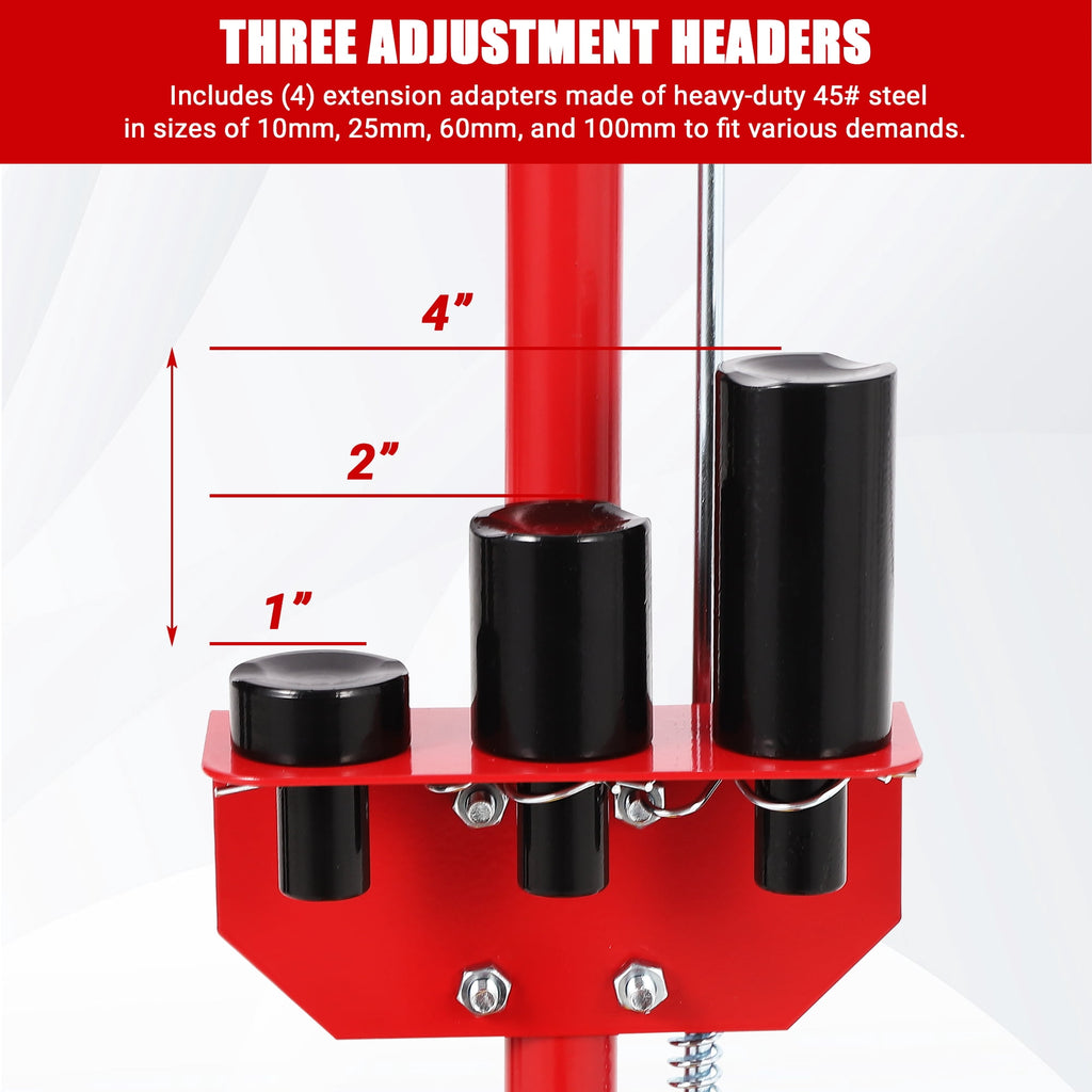22-Ton/44,000 lb Air Hydraulic Floor Jack, Dual Power, 46-Inch Adjustable Handle and Wear-Resistant Tires, Red