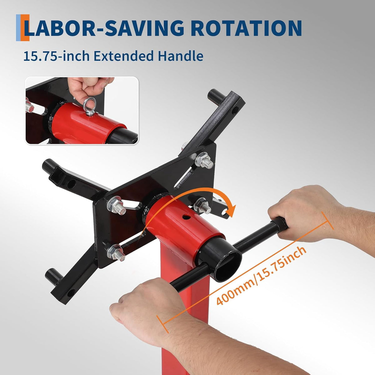 1500 LBS Engine Stand Heavy Duty Foldable Rotating Engine Stand with 360 Head 4 Adjustable Arms and 5 Casters for Auto Repair Red
