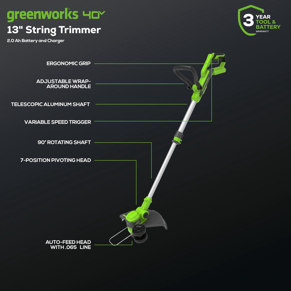 Greenworks 40V 20" Cordless Battery Push Lawn Mower 3PC Combo Kit w/ (1) 5.0Ah Battery, (1) 2.0Ah Battery & (2) Chargers