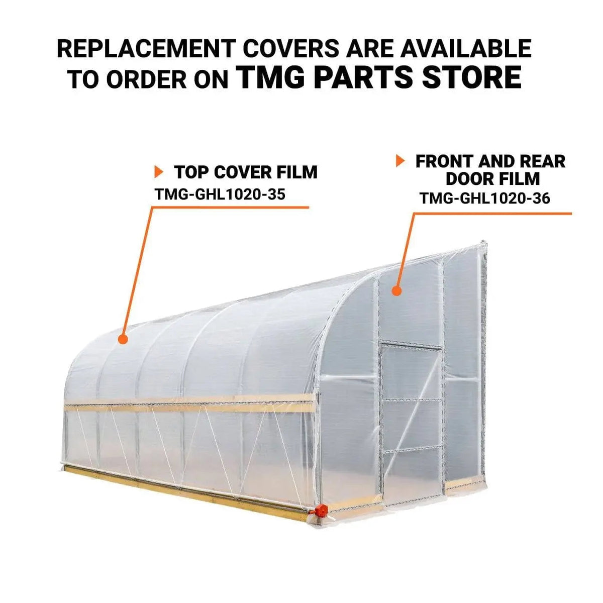 TMG Industrial TMG-GHD3040 30x40 Ft Light-Deprivation Greenhouse, 6-mil Blackout Tarp, Clear Film and Roll-Up Sides