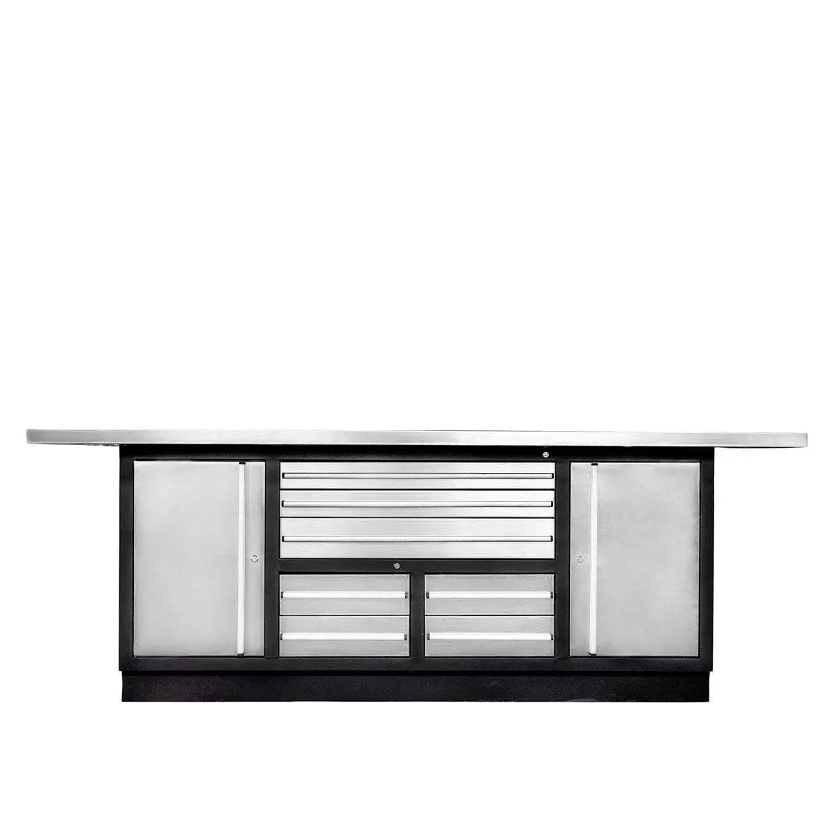 TMG Industrial TMG-WB708S Stainless Steel Workbench, 85x45 Inch Top, 7 Lockable Drawers and 2 Cabinets