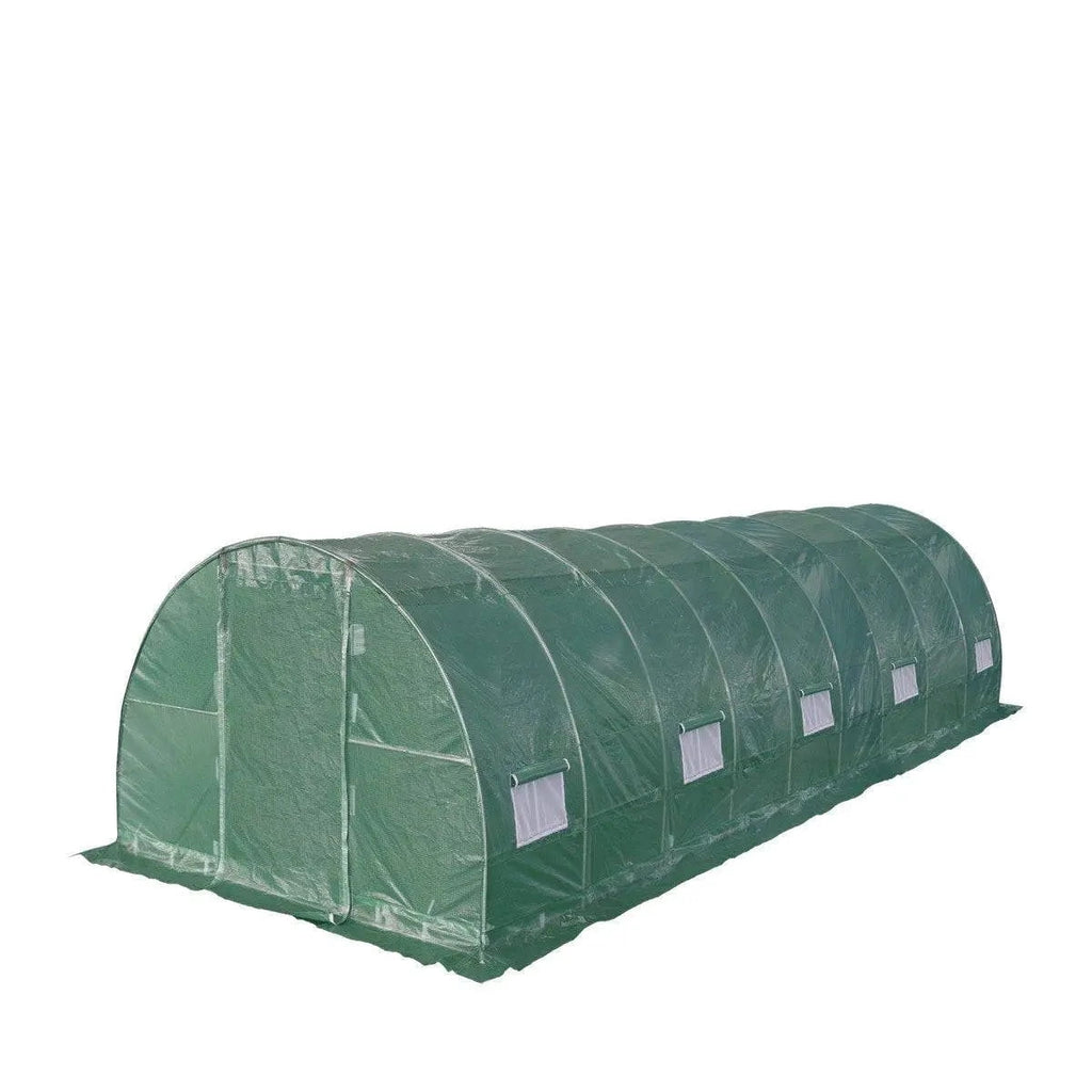TMG Industrial Tunnel Greenhouse Grow Tent, 10' x 30', Ripstop Leno Cover, Cold Frame, Roll-Up Mesh Windows, Round Top Roof, TMG-GH1030R