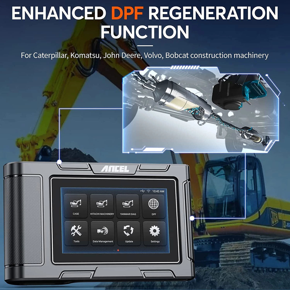ANCEL HD3600 Heavy Equipment Diagnostic Tool with DPF Regen Truck Scanner Tool