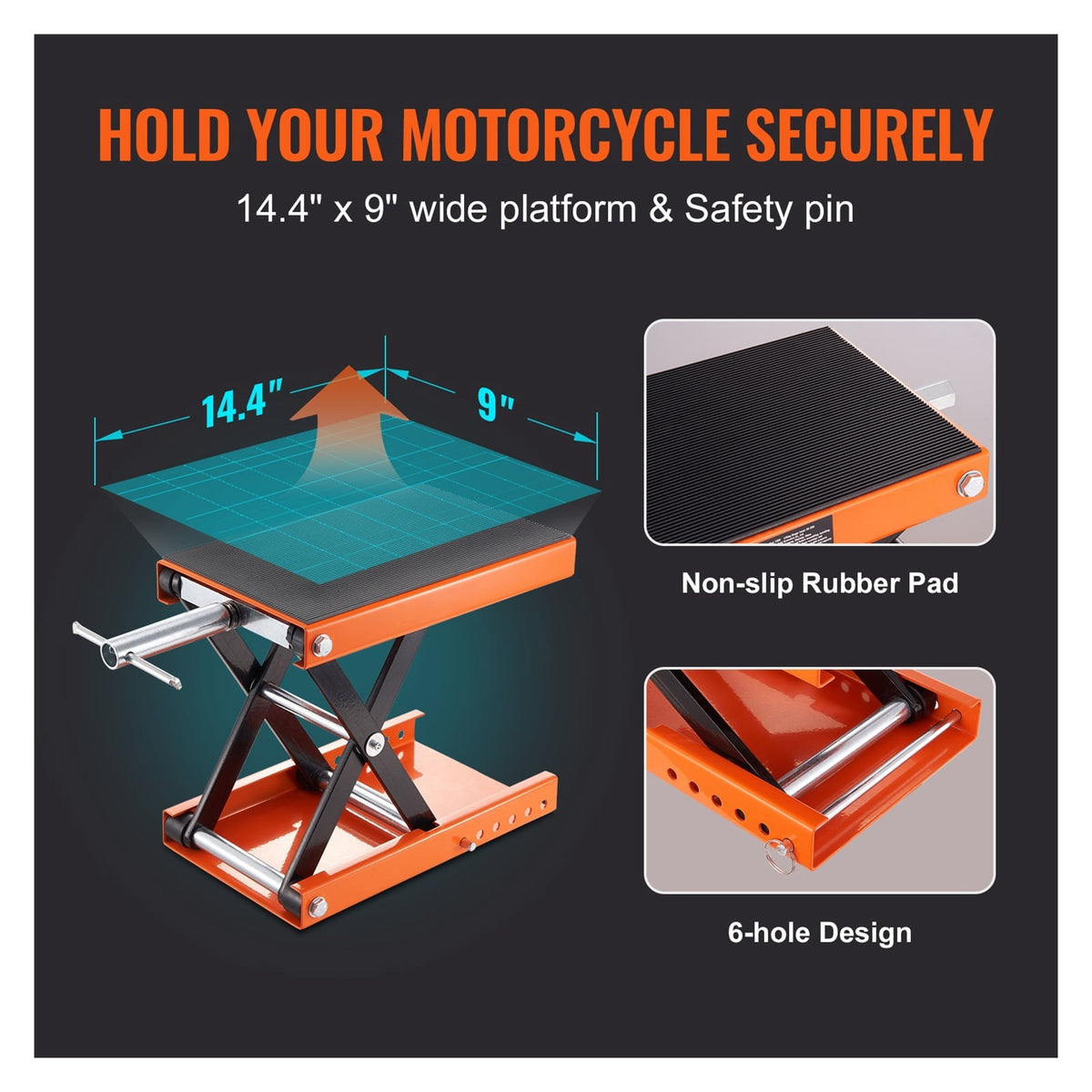 Motorcycle Lift 350/1100/1500 LBS Capacity Motorcycle Scissor Lift Jack With Wide Deck & Safety Pin For Bikes Motorcycles ,Easy to Use