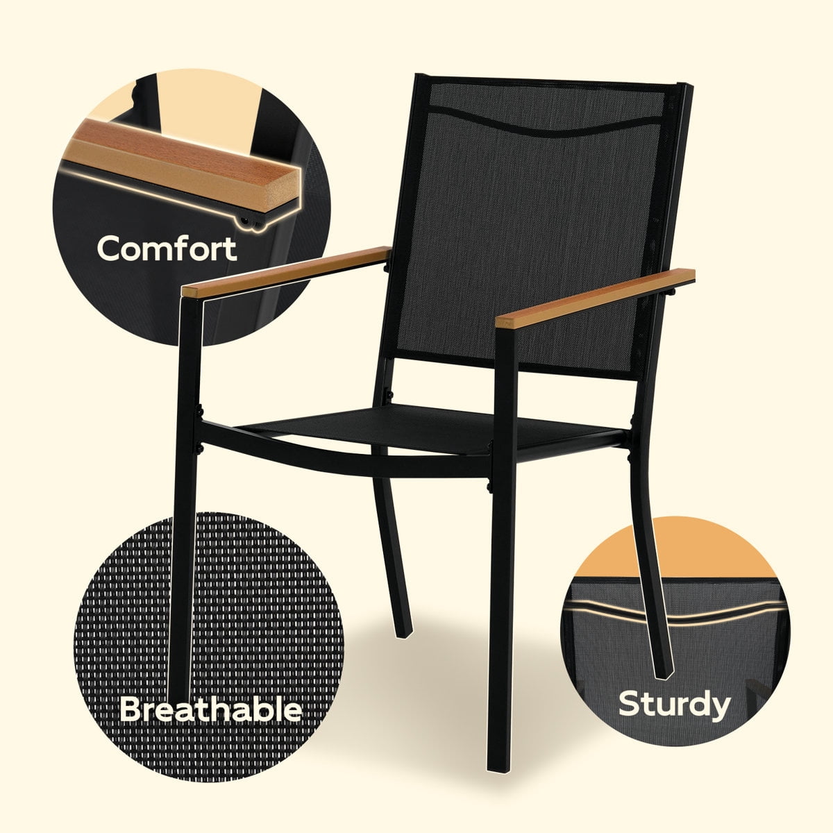 Abba Patio 7 PCS Outdoor Dining Set w/ All-Weather Aluminum Table & Wicker Chairs for Patio, Backyard