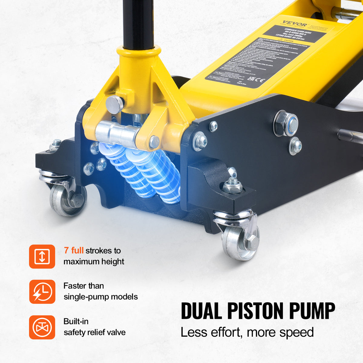 VEVOR Floor Jack 2 Ton Low Profile Floor Jack Heavy Duty Dual Piston Rapid Pump
